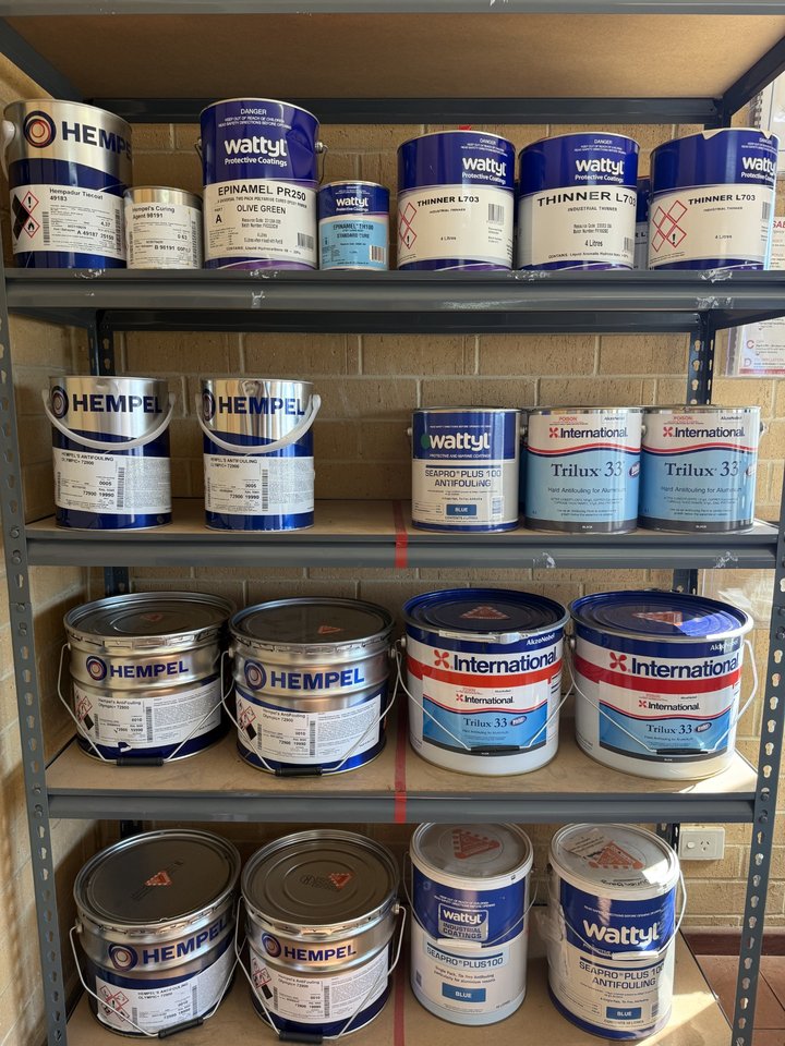 International and Hempel antifoul marine paint at Jurien Boat Lifters